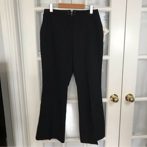 NWT V.I.Petites Vintage Black Dress Pants Y2K Style Size 10 Tie Up Detail